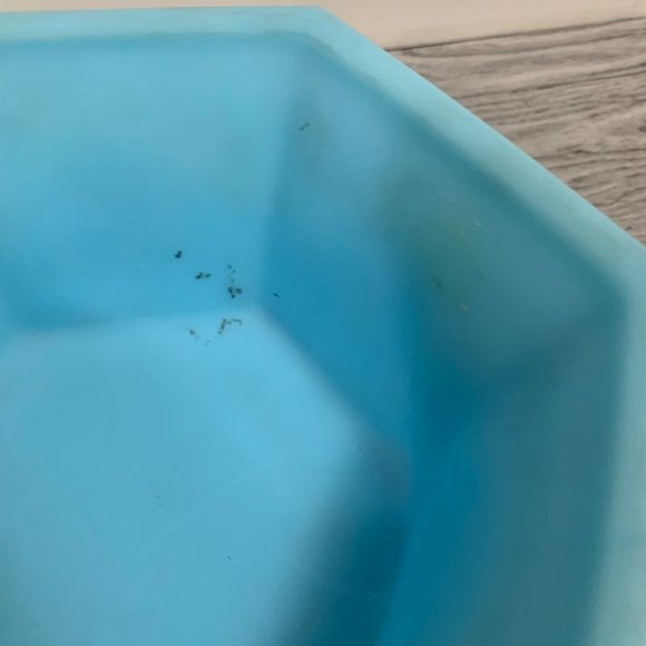 Vintage Fenton Blue Frost Floral 3D Dimensional Planter - Picture 5 of 11